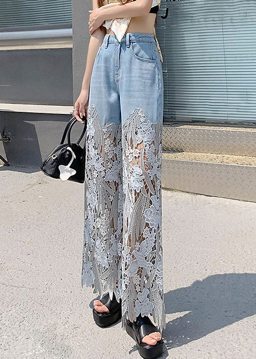 Pantalon en Denim Patchwork pour Femme 2