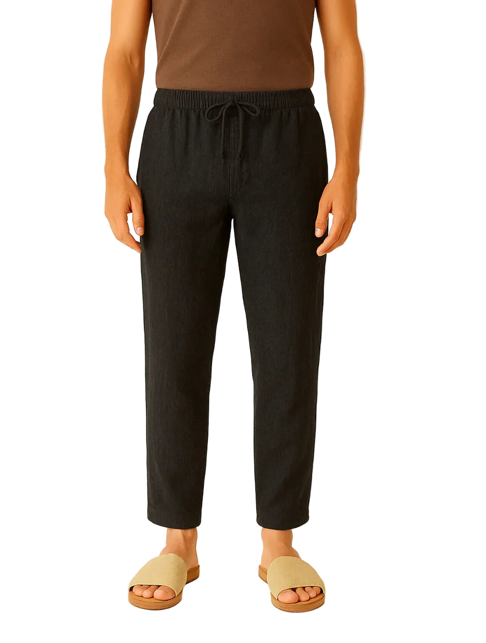 Pantalon en Lin pour Hommes Style Décontracté 4