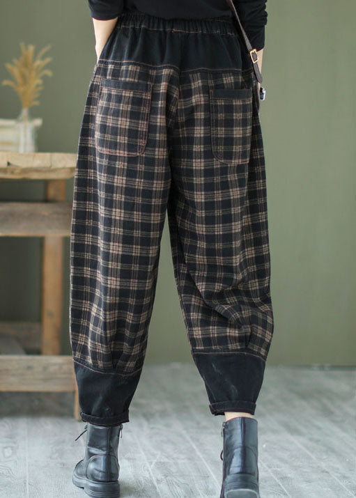 Pantalon en denim à carreaux pour femmes 4