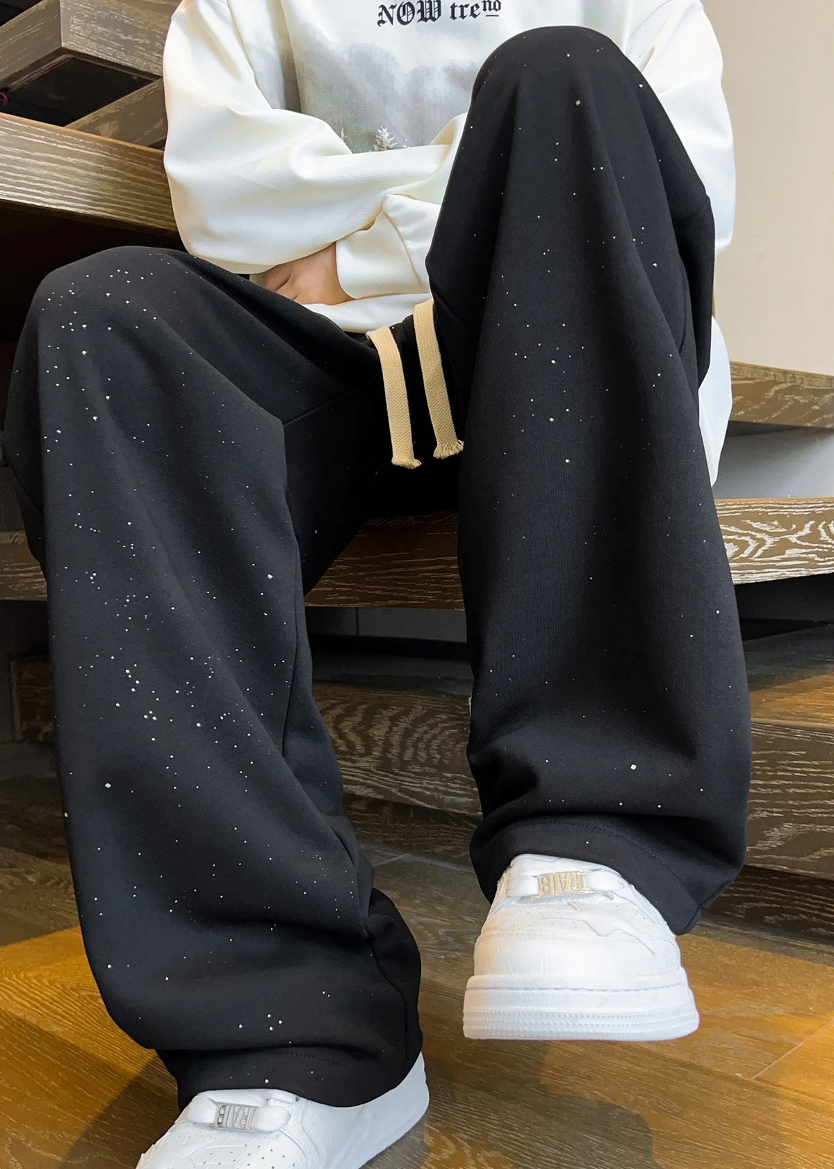 Pantalon homme coupe oversize à taille élastique 0