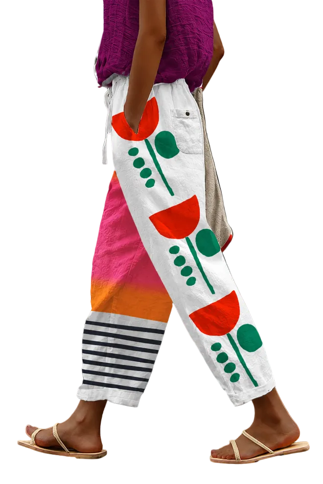 Pantalon pour femme avec imprimé unique et poches boutonnées 0