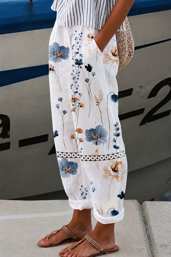 Pantalon pour femme avec imprimé unique et poches boutonnées 7