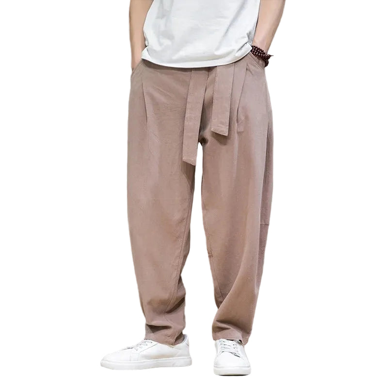 Pantalon pour hommes en lin décontracté 0