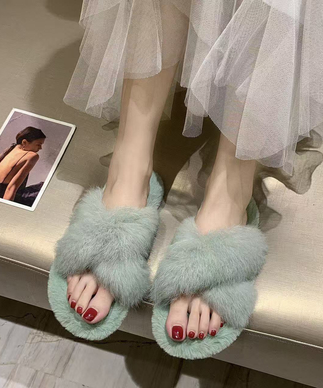 Pantoufles Femme Brides Croisées Confortables 0