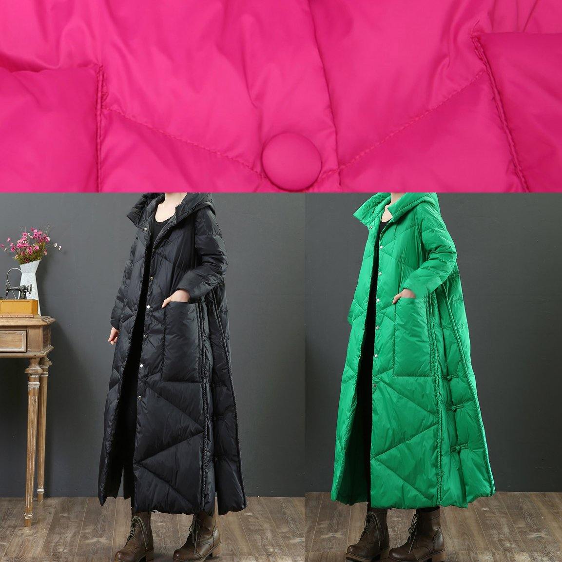Parka Femme à Capuche Ample avec Boutonnage 4