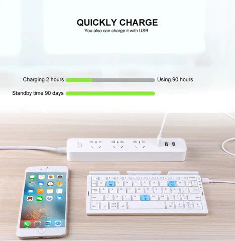 Clavier Portable Bluetooth Noir Compact Ergonomique Plastique Durable-3