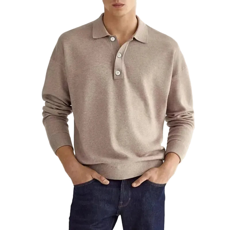 Polo Homme Manches Longues Décontracté 0