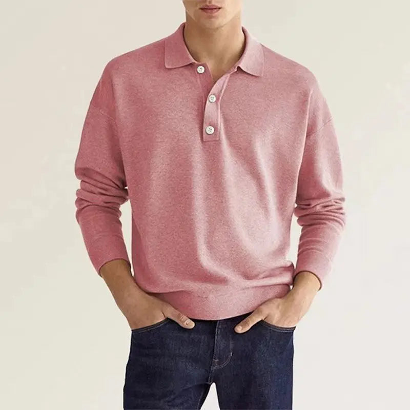 Polo Homme Manches Longues Décontracté 5