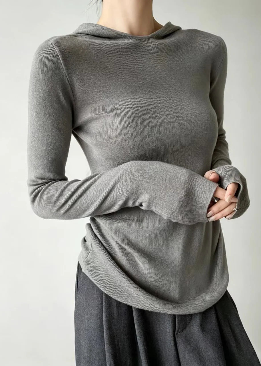 Pull À Capuche Femme Décontracté Manches Longues Avec Passe-Pouces 2