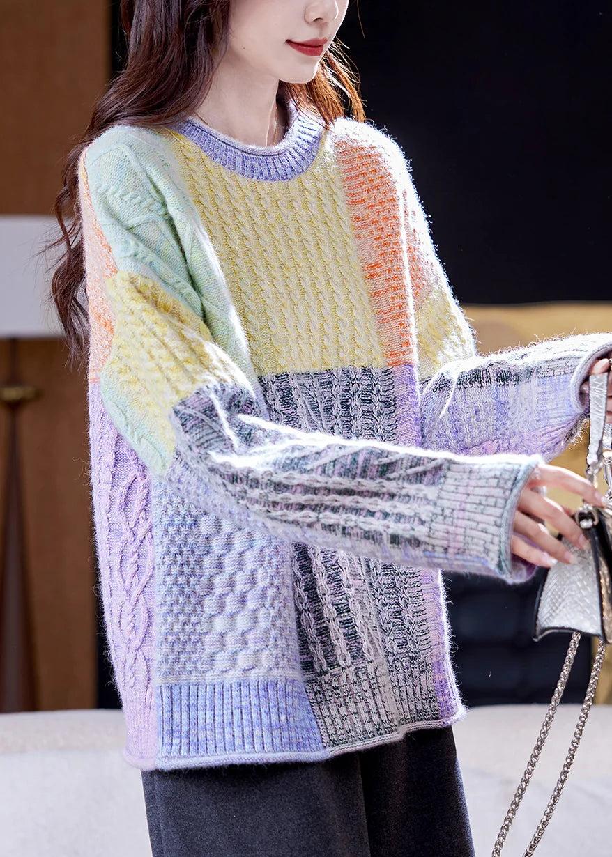 Pull Court Oversize à Carreaux pour Femme 2