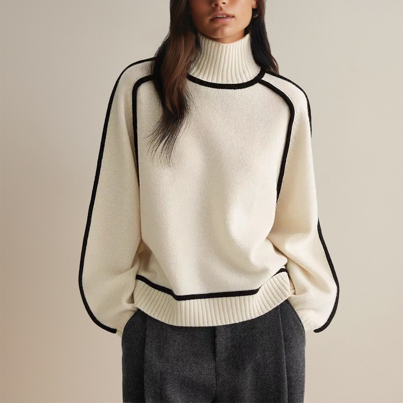 Pull Femme Col Roulé Cachemire Doux Élégant 6
