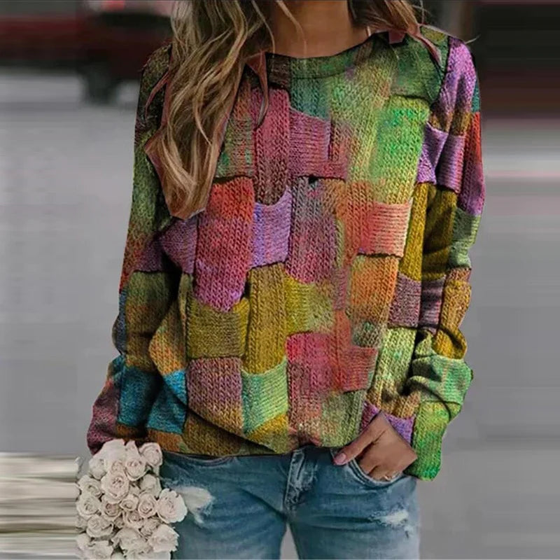 Pull Femme Coloré Automnal Moderne 3
