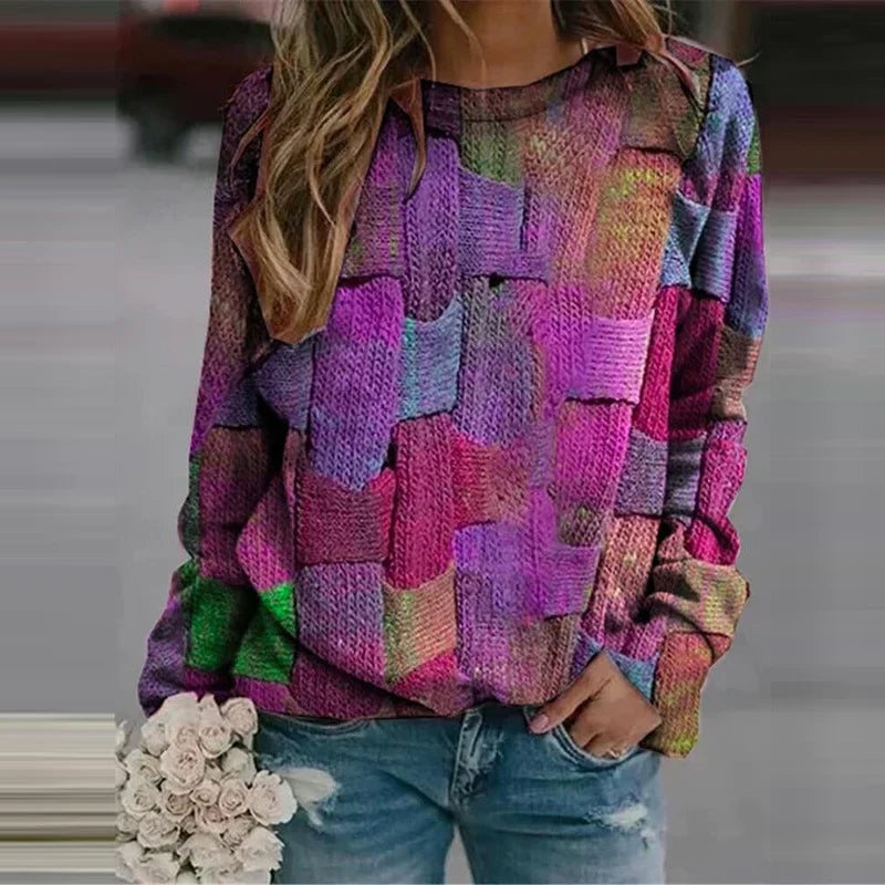 Pull Femme Coloré Automnal Moderne 4