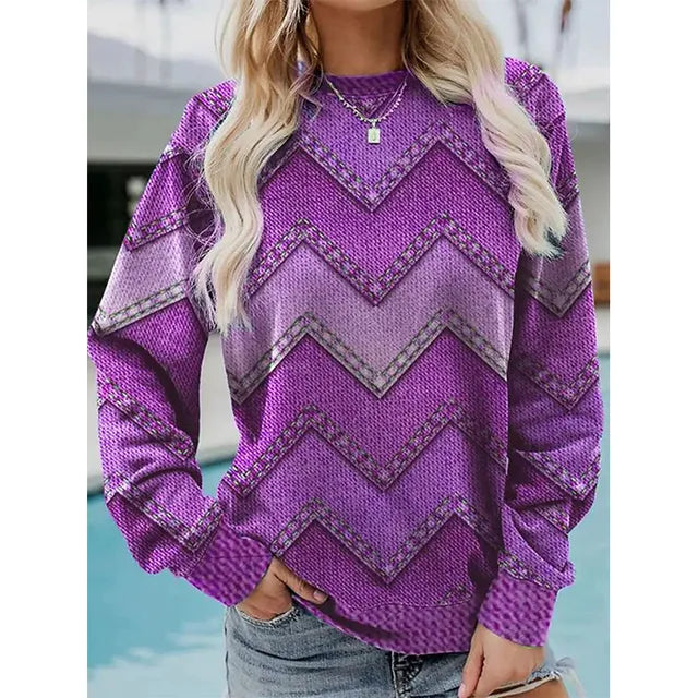 Pull Femme Imprimé Tendance Classique 2