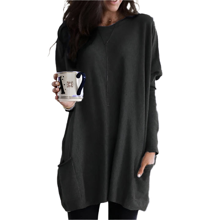 Pull Femme à Manches Longues avec Poches 0