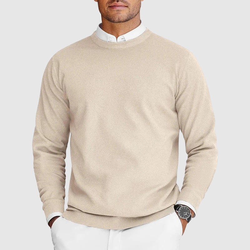 Pull Homme Col Rond Décontracté Texture Côtelée 2