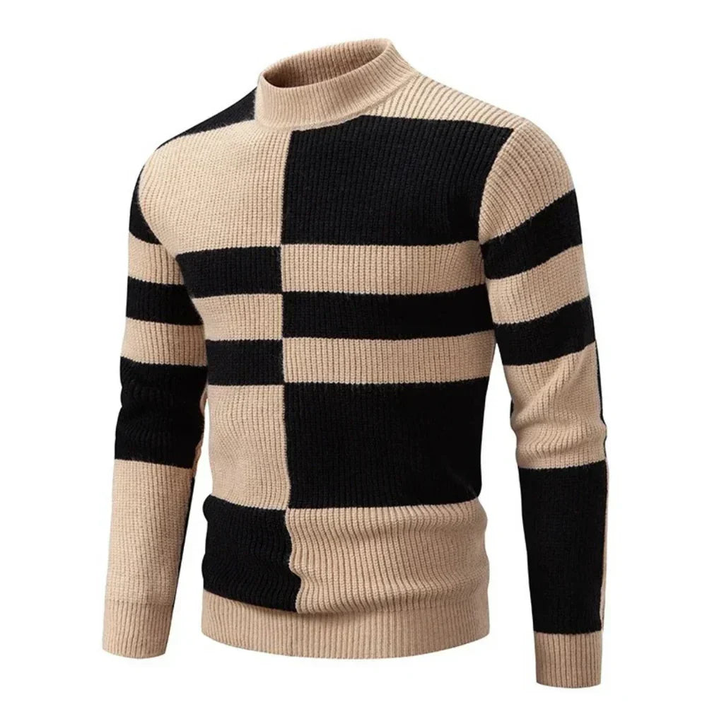 Pull Homme Moderne Color Block Casual 3
