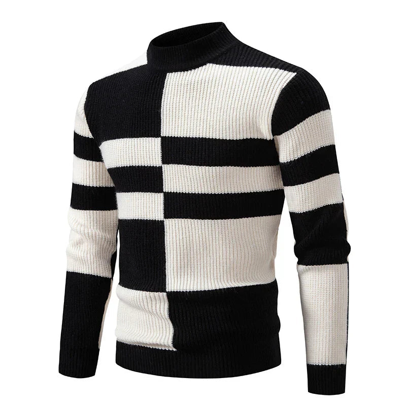 Pull Homme Moderne Color Block Casual 4