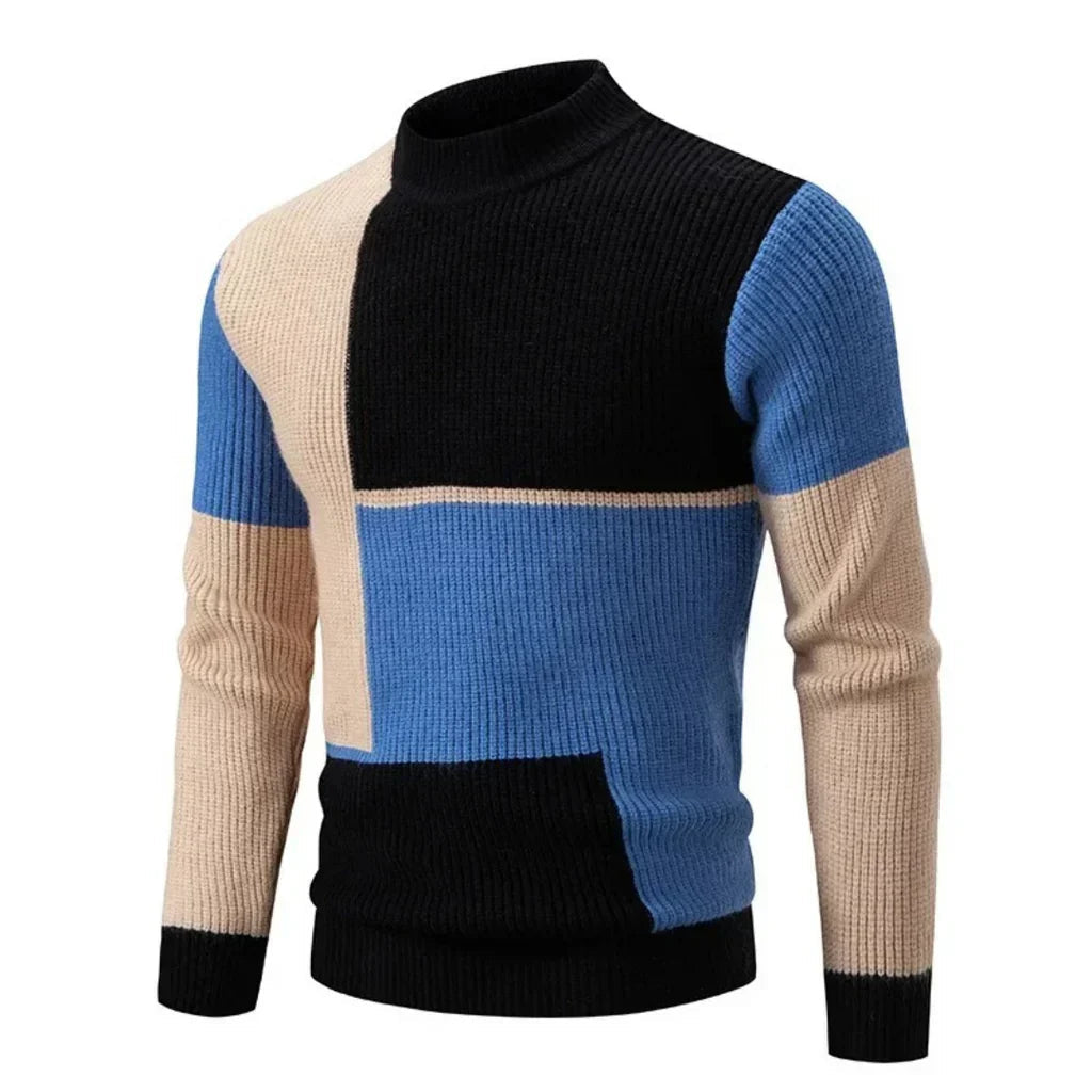 Pull Homme Moderne Color Block Casual 5