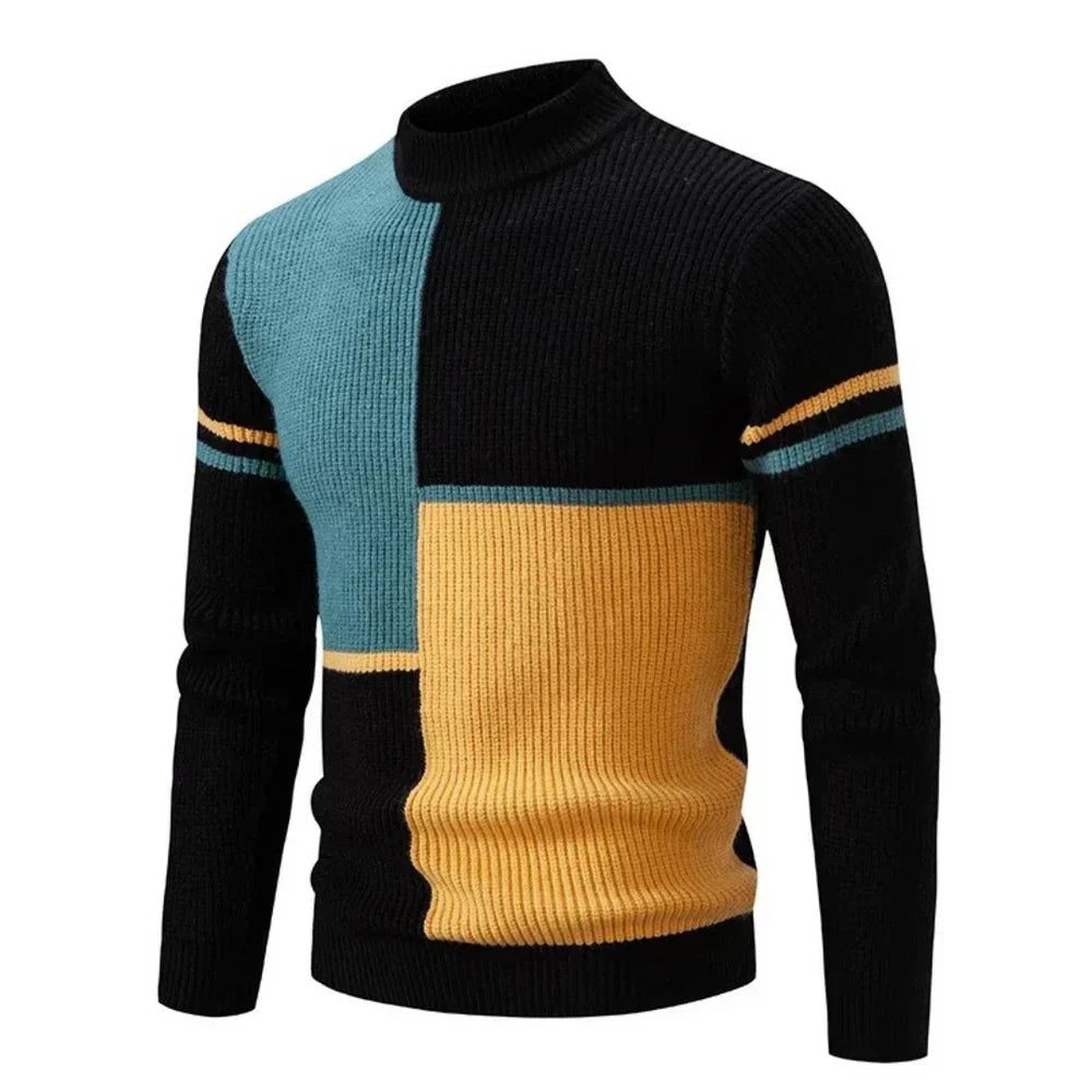 Pull Homme Moderne Color Block Casual 6