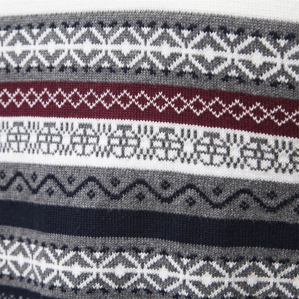 Pull Homme Tricoté Rétro avec Demi-Fermeture à Glissière 4