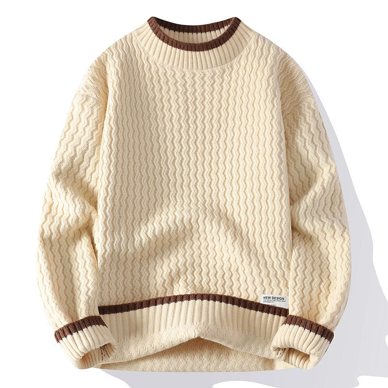 Pull Over Homme Décontracté avec Bordure Rayée 1