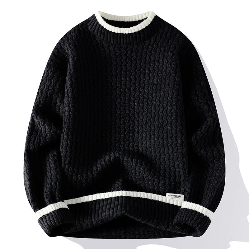 Pull Over Homme Décontracté avec Bordure Rayée 2