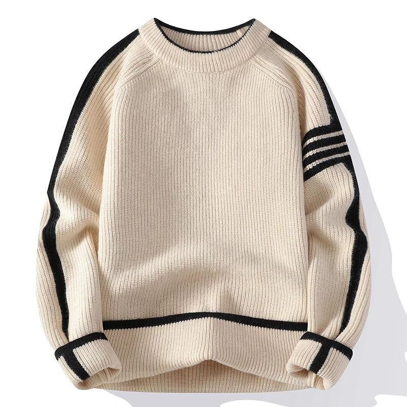 Pull Unisexe à Rayures Audacieuses Ample 0