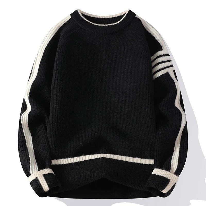 Pull Unisexe à Rayures Audacieuses Ample 1