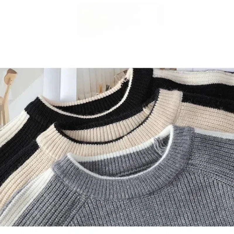 Pull Unisexe à Rayures Audacieuses Ample 3