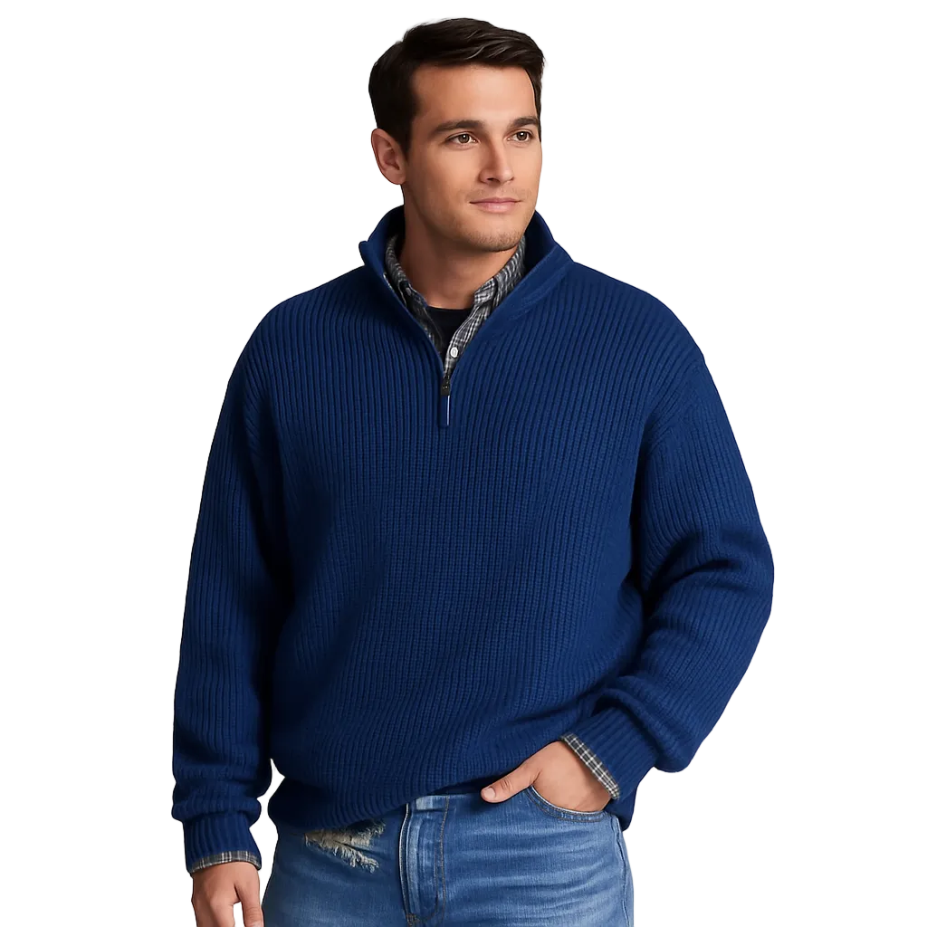 Pull à Demi-Zip pour Hommes Printemps Décontracté 0