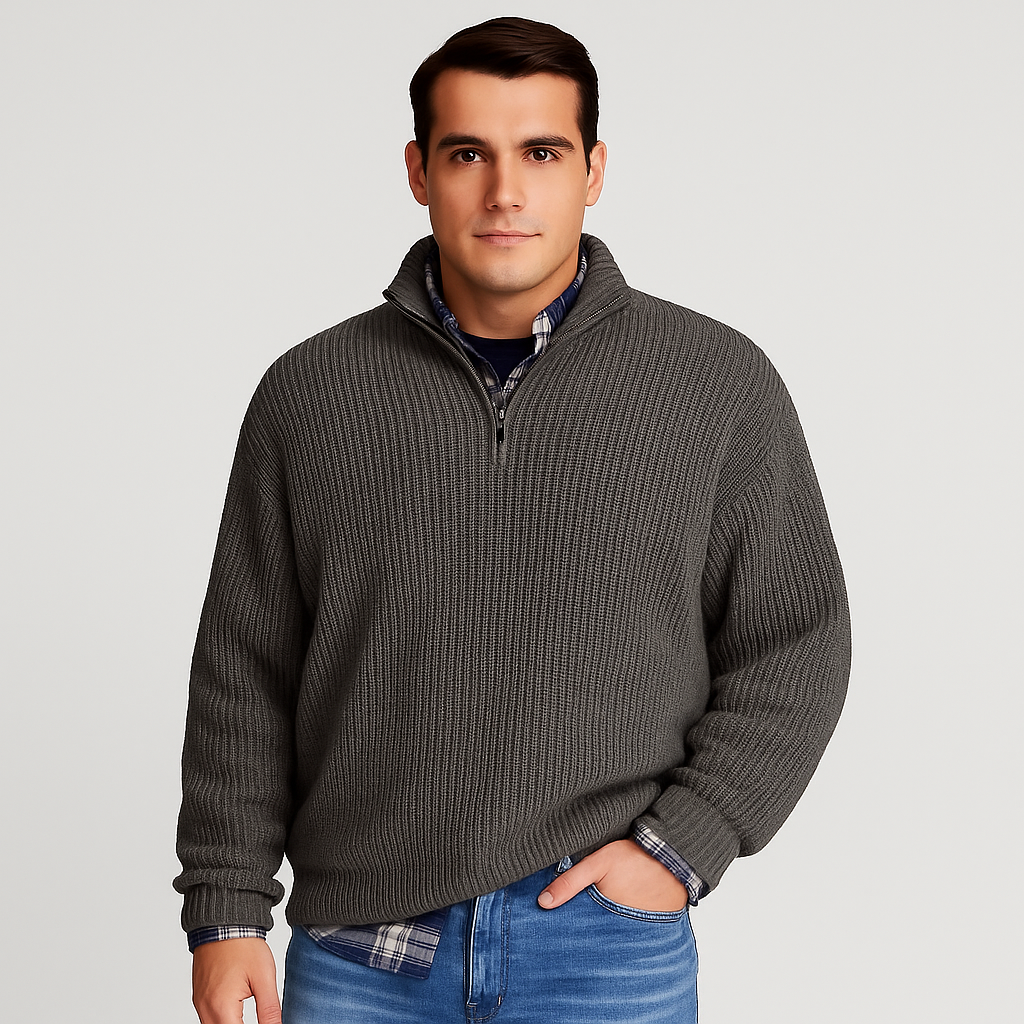 Pull à Demi-Zip pour Hommes Printemps Décontracté 3