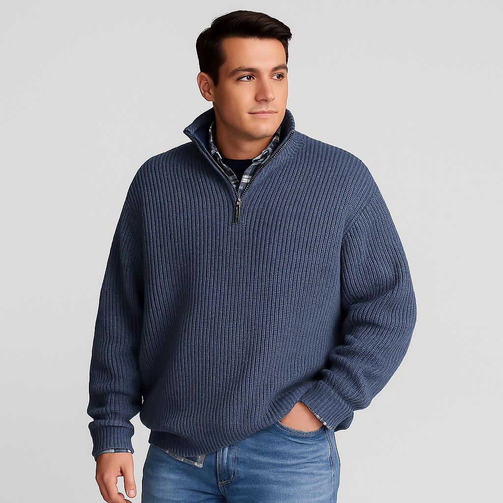 Pull à Demi-Zip pour Hommes Printemps Décontracté 4