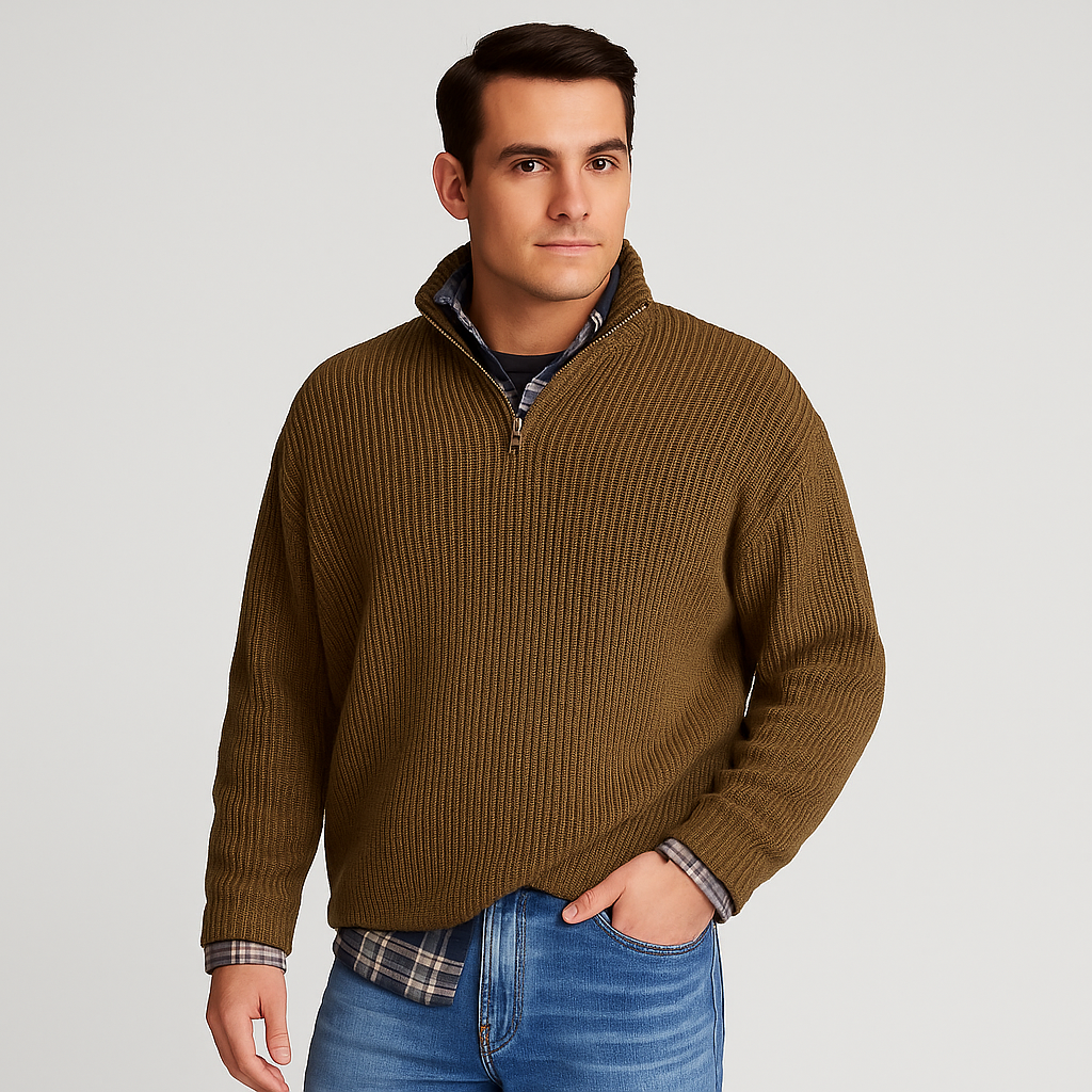 Pull à Demi-Zip pour Hommes Printemps Décontracté 5