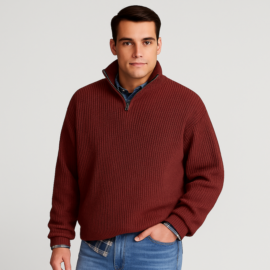 Pull à Demi-Zip pour Hommes Printemps Décontracté 6