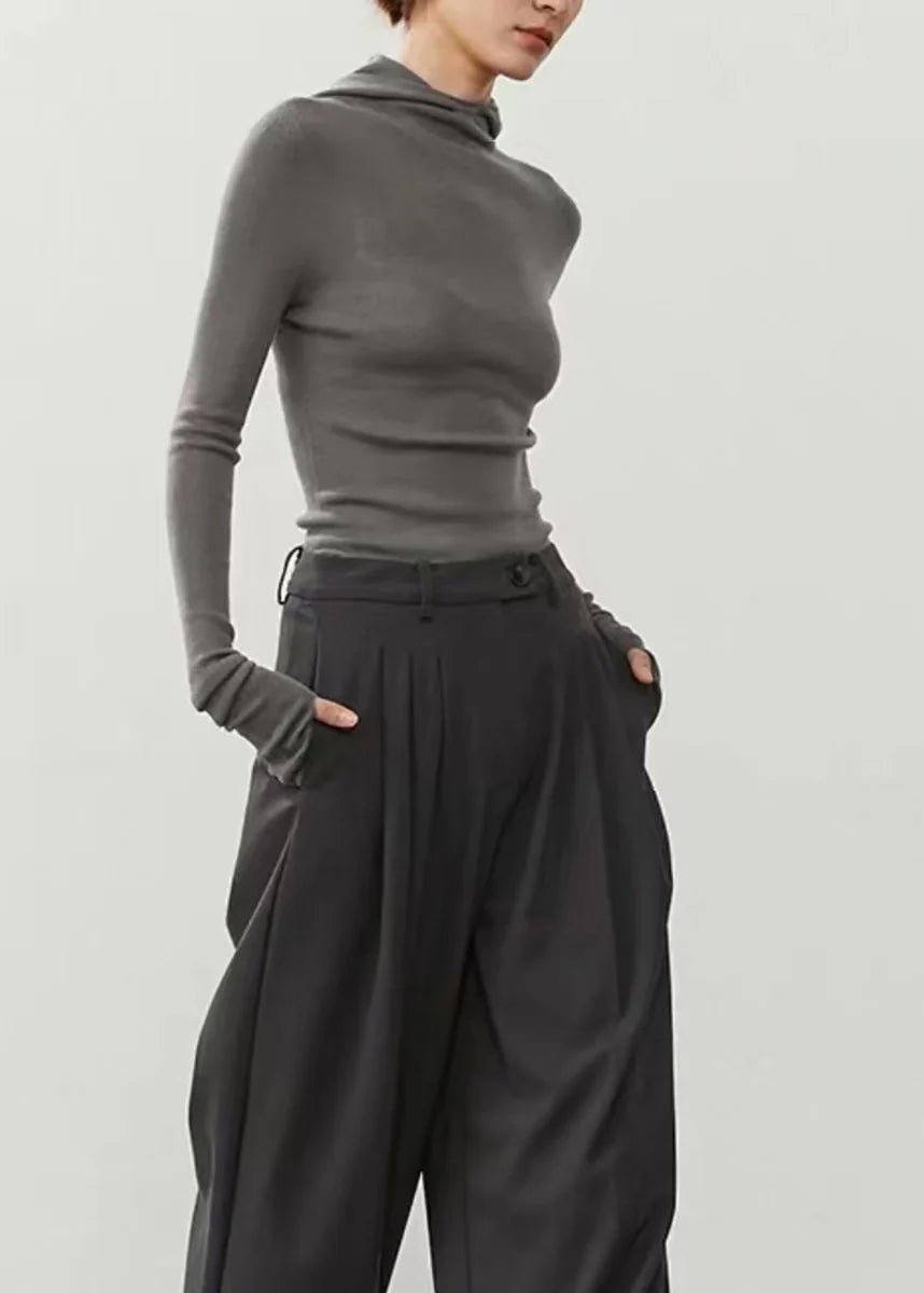 Pull à capuche ajusté pour femme style automnal 3