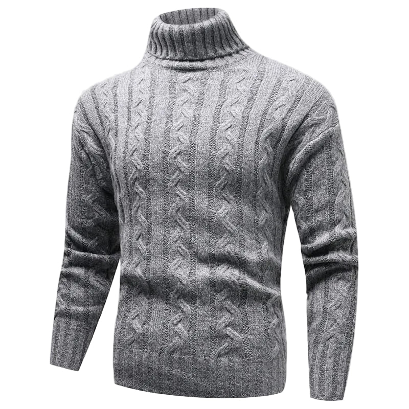 Pull à col roulé pour Femme en Maille Torsadée 0