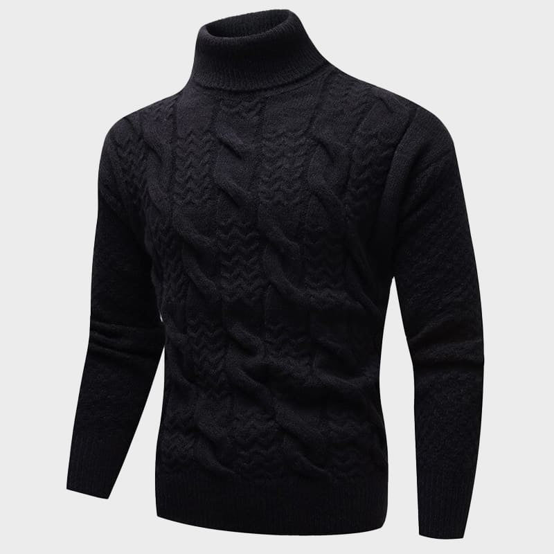 Pull à col roulé pour Femme en Maille Torsadée 1