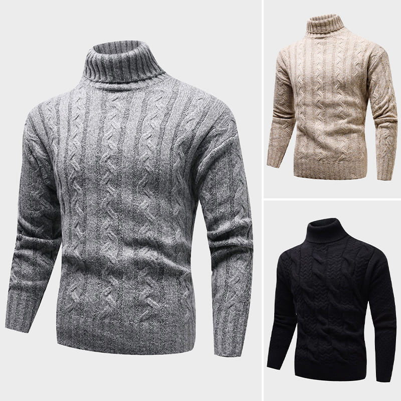 Pull à col roulé pour Femme en Maille Torsadée 4