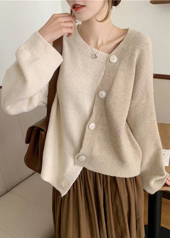Pull d'Hiver à Boutons Asymétriques pour Femmes 0
