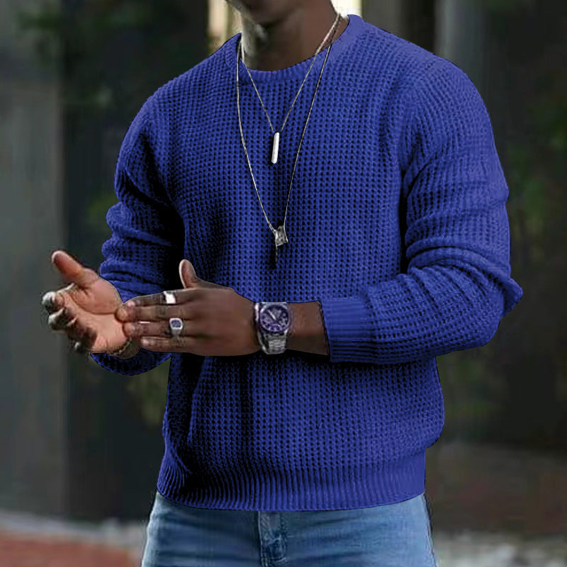 Pull pour Hommes Tricoté à Col Rond et Manches Longues