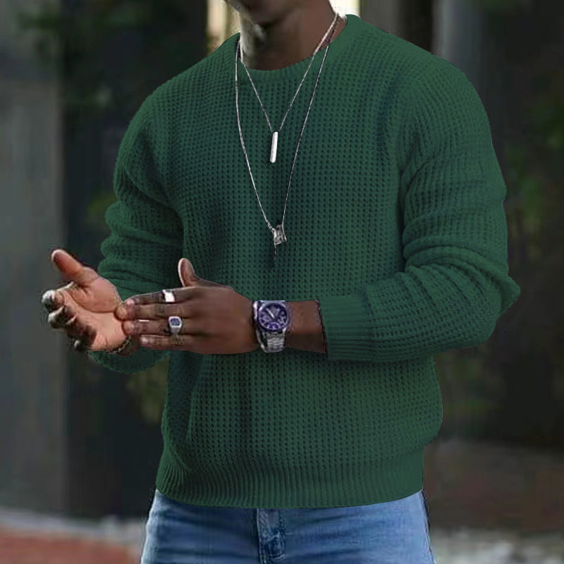 Pull pour Hommes Tricoté à Col Rond et Manches Longues
