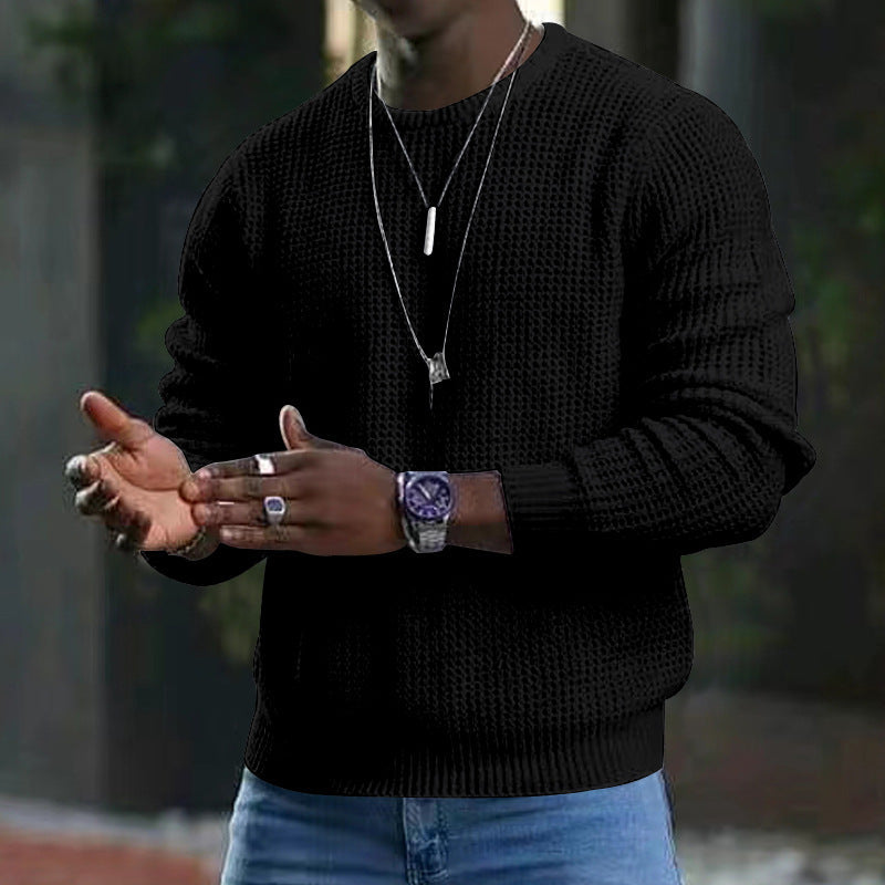 Pull pour Hommes Tricoté à Col Rond et Manches Longues