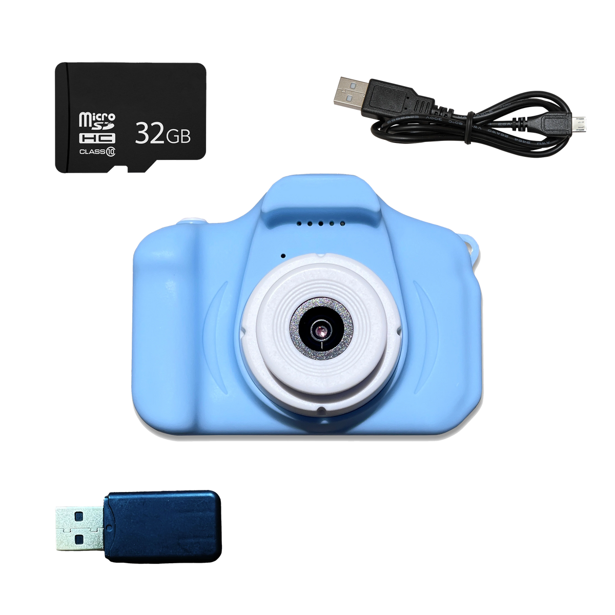 Caméra Mini Vintage Bleu Rétro Plastique Durable-4