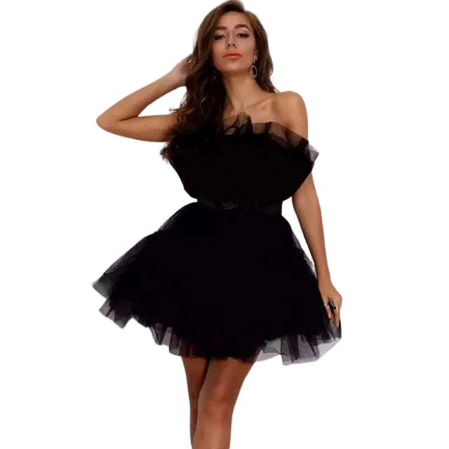 Robe Bustier Tulle Superposée 0