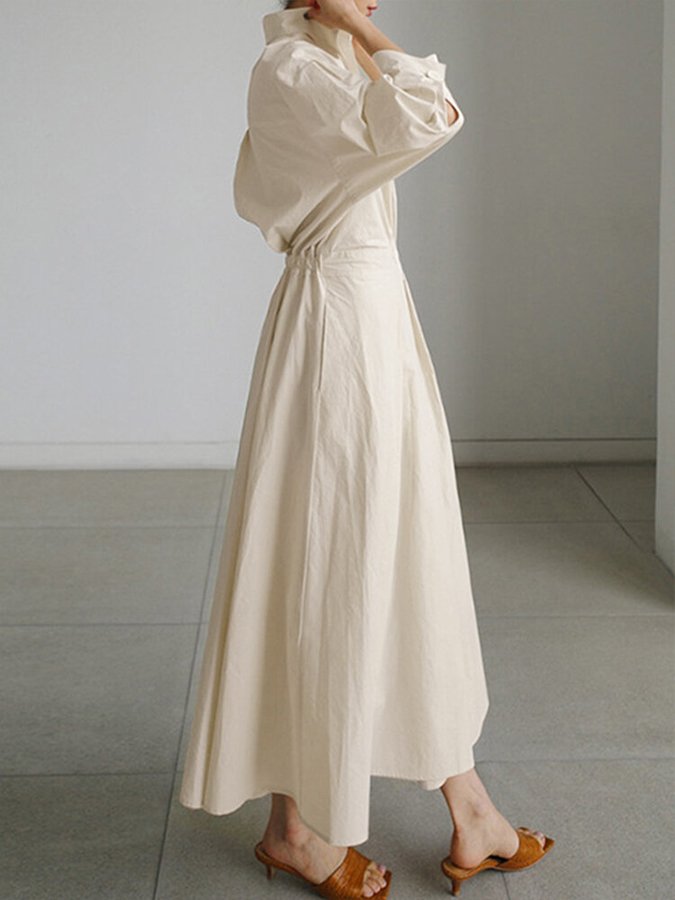 Robe Chemise Femme Chic avec Boutons 2