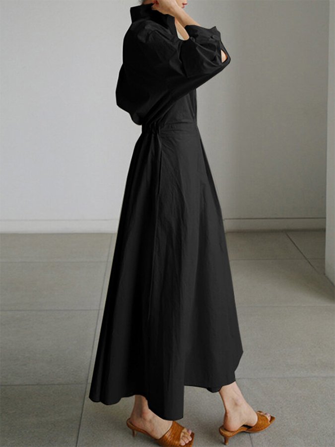 Robe Chemise Femme Chic avec Boutons 5