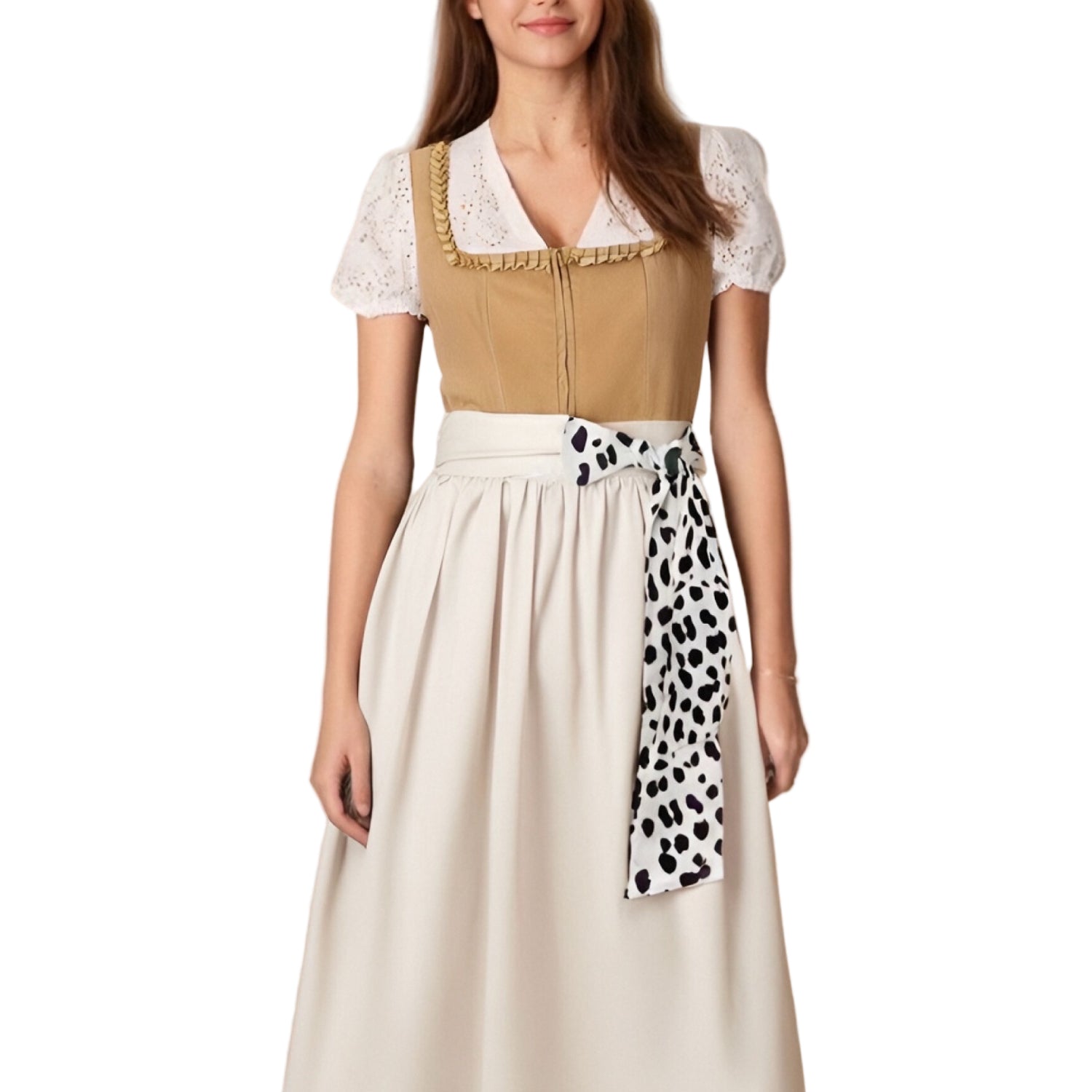Robe Dirndl Femme Imprimé Léopard Tissu Léger 0