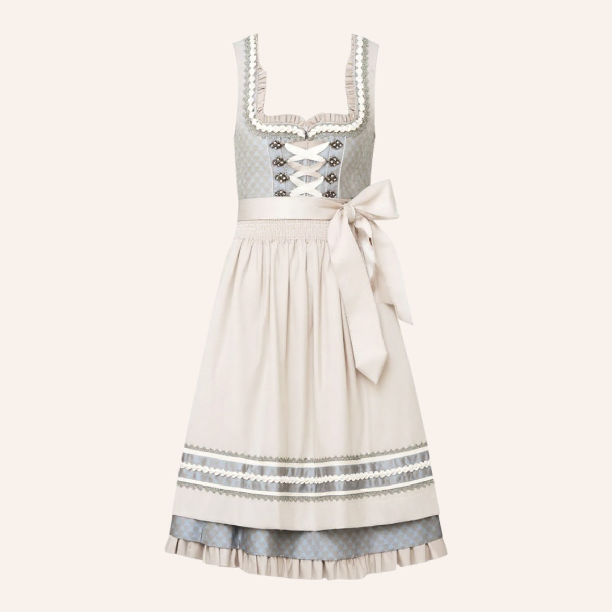 Robe Dirndl Femme Tissu Doux avec Schürze 2