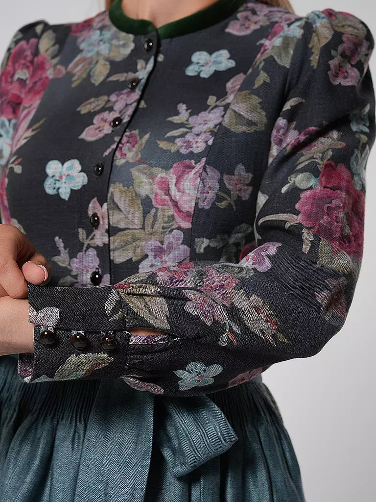 Robe Dirndl Femme Vintage Fleurie avec Schürze Tissu Doux 3